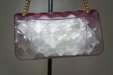 Small Woman Jelly Crossbody Bag, Pink and White